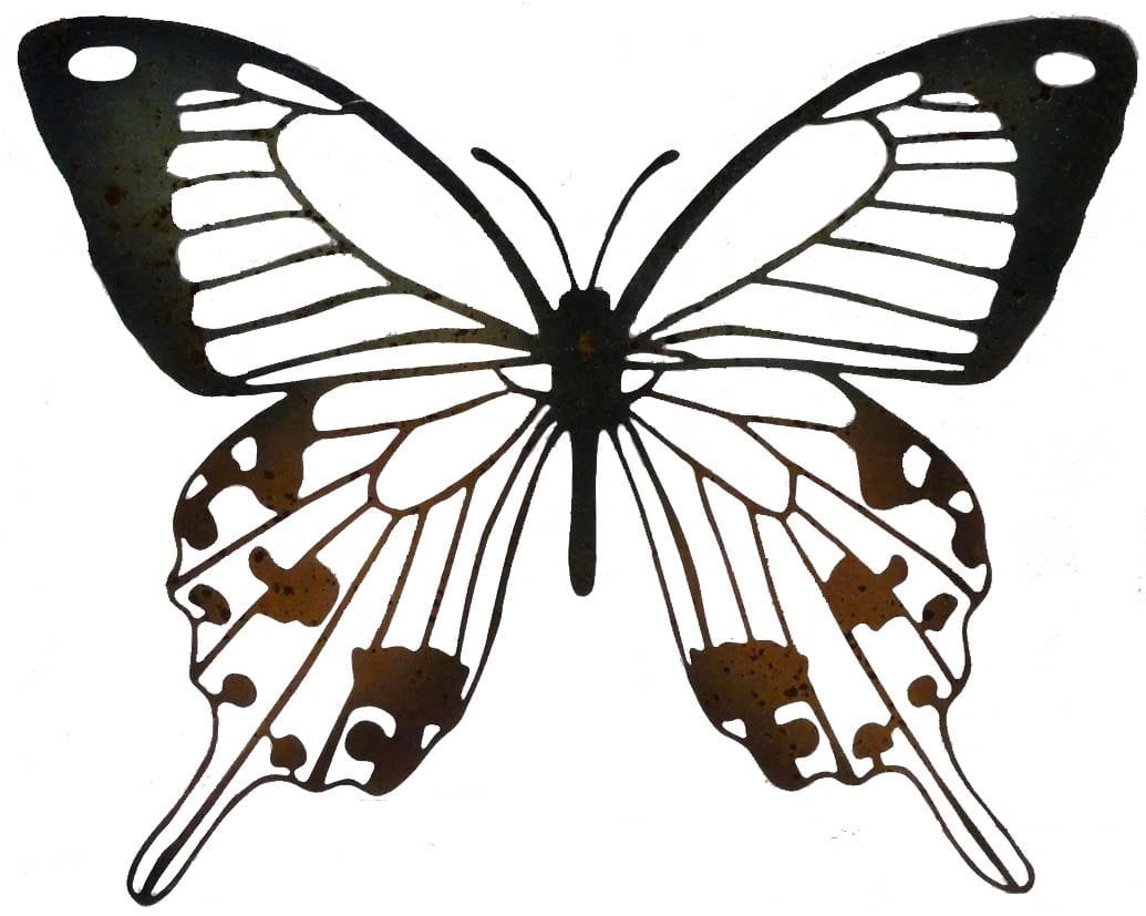 Paragüero de metal Mariposa color blanco con plato de plástico 19